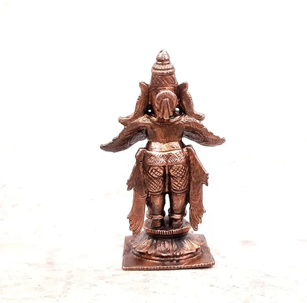 Brownish-Orange_Copper_Idols,_8.5_Cm,_Handmade_Standing_Garudar_158_Gram,_Patina_Antique_Finish,_Pack_Of_1_Piece