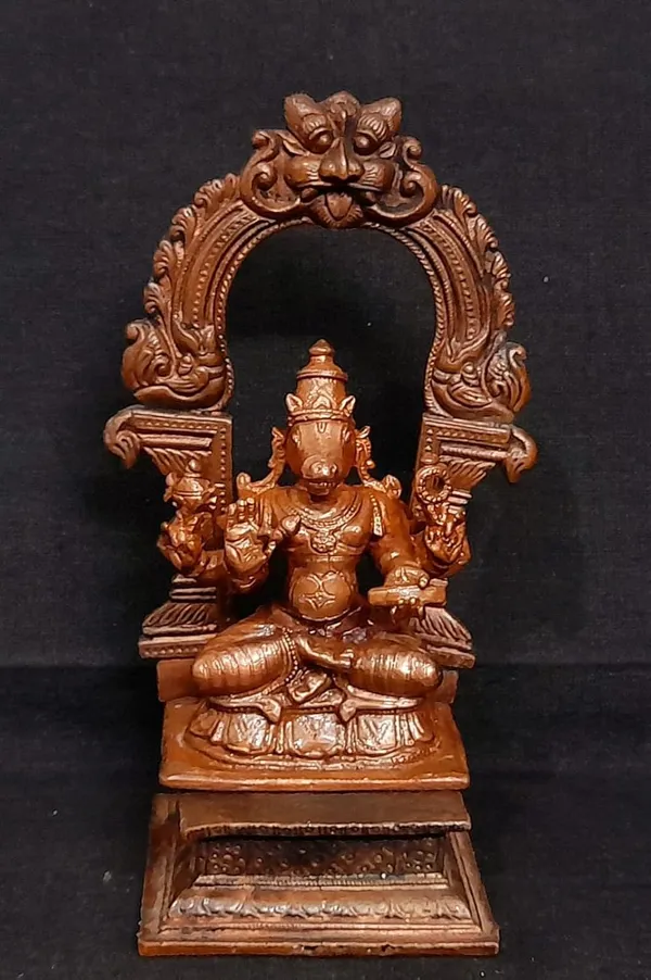 Brown_Copper_Handmade_Varahar_With_Prabhavalli_490_Gram,_4.7_Inches,_Pack_Of_2_Piece