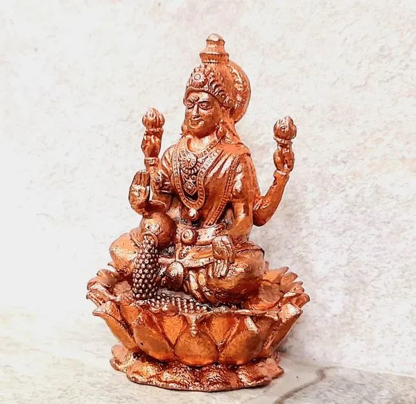 Brown_Copper_Idols_Of_Maha_Lakshmi,_2.8_Inches,_248G,_Handmade,_Pack_Of_1_Piece