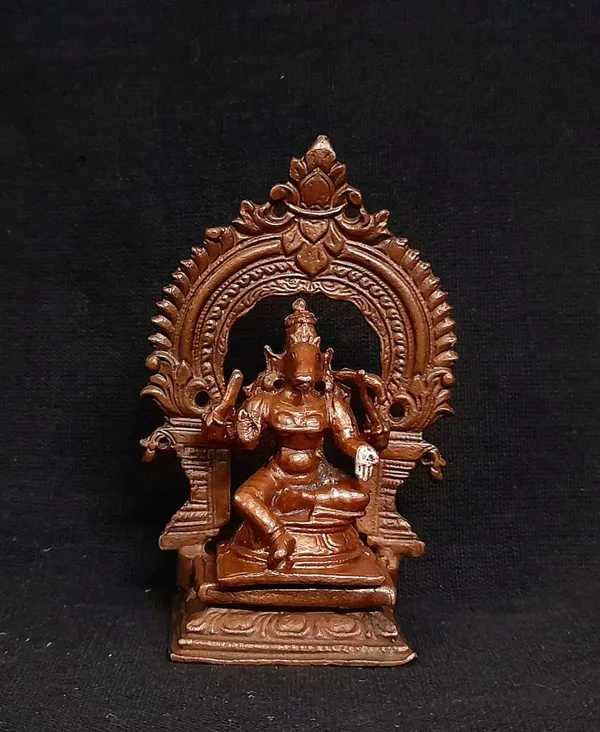 Brownish-Orange_Copper_Idols_India,_Handmade_Goddess_Varahi_Idol_With_Prabhavalli_3_Inches,_135G,_Pack_Of_2_Piece