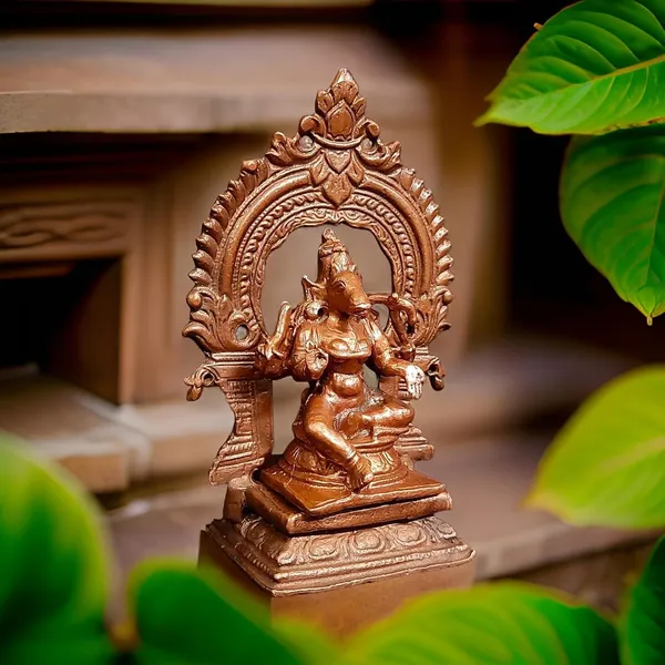 Brownish-Orange_Copper_Idols_India,_Handmade_Goddess_Varahi_Idol_With_Prabhavalli_3_Inches,_135G,_Pack_Of_2_Piece