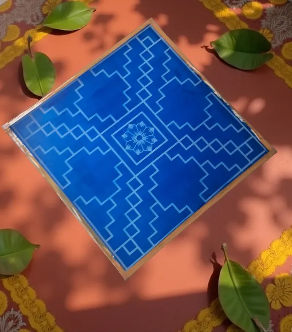 Sarvabhotra_Mandala__Rangoli_Design_Stencil_Wooden_Frame_pack_of_1_piece
