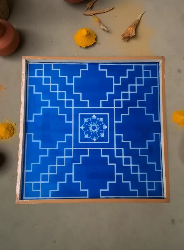 Sarvabhotra_Mandala__Rangoli_Design_Stencil_Wooden_Frame_pack_of_1_piece