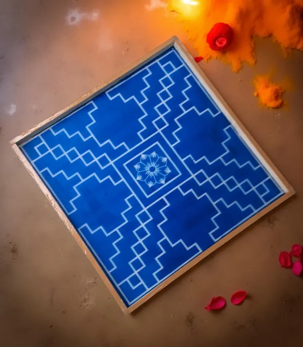 Sarvabhotra_Mandala__Rangoli_Design_Stencil_Wooden_Frame_pack_of_1_piece