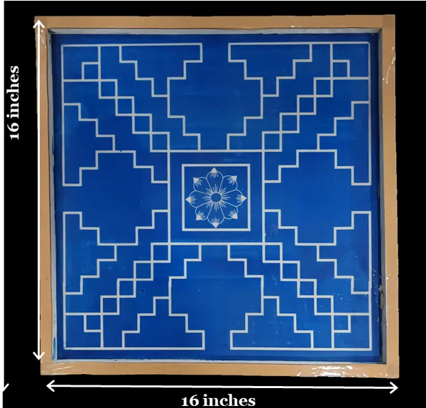 Sarvabhotra_Mandala__Rangoli_Design_Stencil_Wooden_Frame_pack_of_1_piece