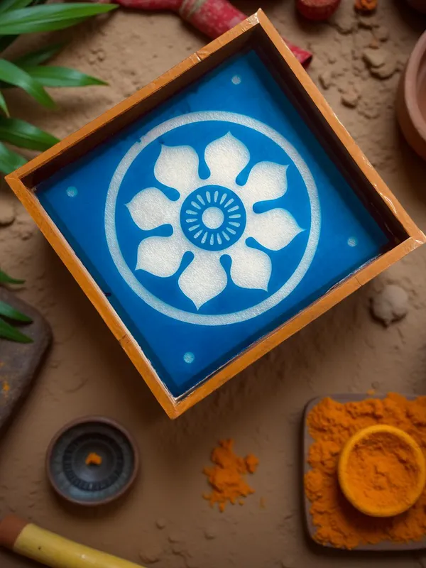 Searchers_Paradise_Ashtadala_Mandala_Yantra_Rangoli_Stencil_Wooden_9x10_Inches_Pack_of_1_piece