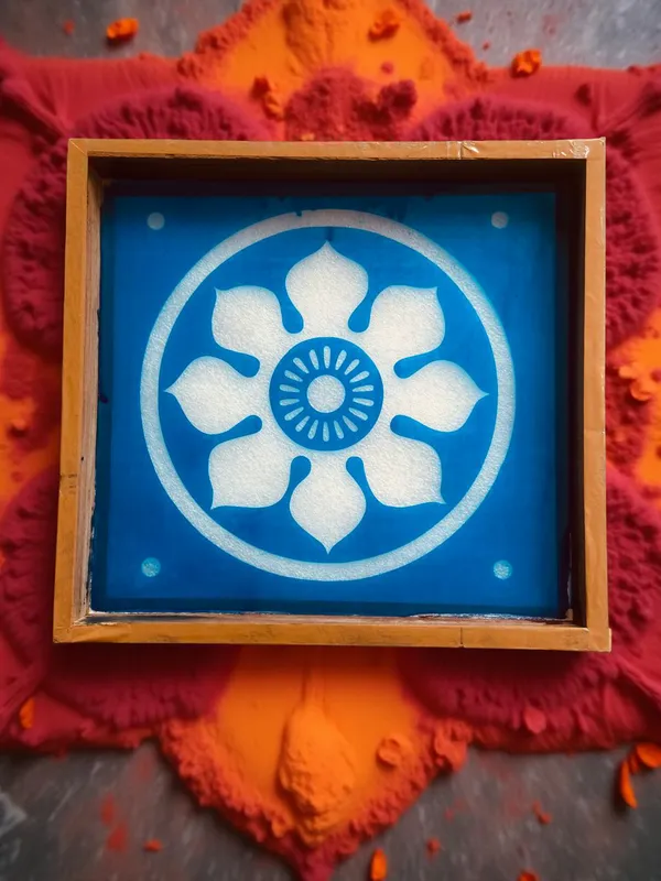 Searchers_Paradise_Ashtadala_Mandala_Yantra_Rangoli_Stencil_Wooden_9x10_Inches_Pack_of_1_piece