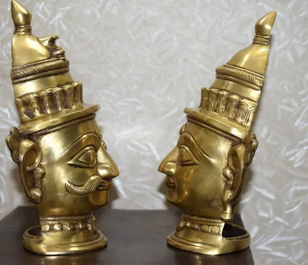 Searchers_Paradise_Brass_Shiva_Gauri_Head_God_Idol_Statue_Mukhalinga_Parvati_Face,_Table_Decor_