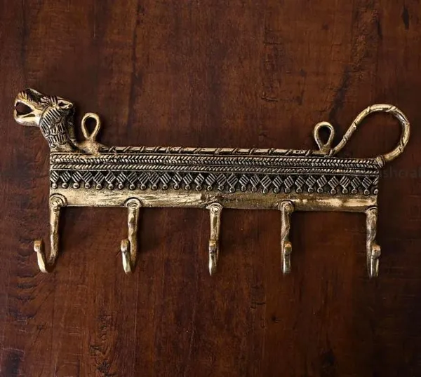 Searchers_Paradise_Brass__Lion_wall_key_hanger_5.5_inches
