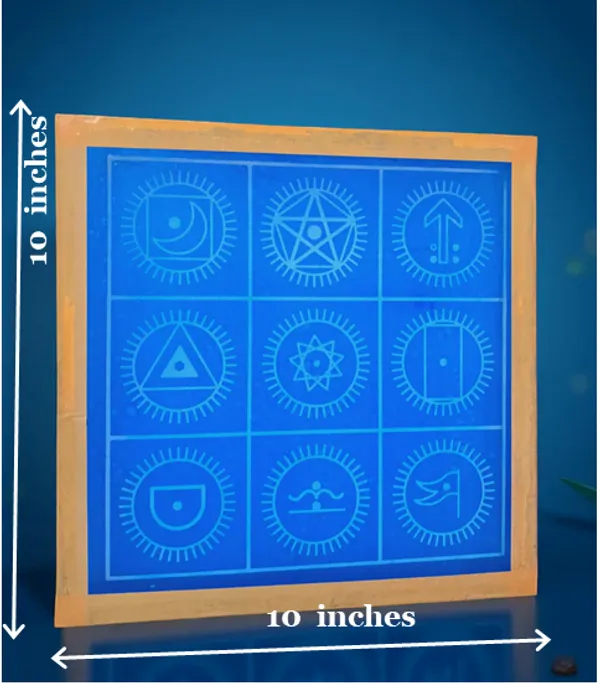 Searchers_Paradise_Navagraha_Mandala_Yantra_Rangoli_Stencil_Wooden_10x10_Inches_Pack_of_1_piece