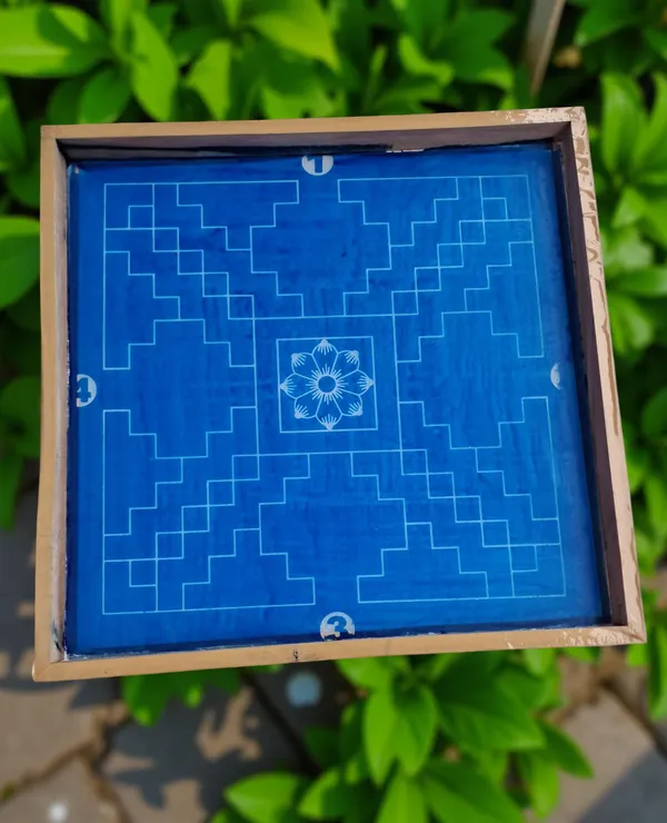 Searchers_Paradise_Sarvabhotra_Mandala_Yantra_Rangoli_Stencil_Wooden_13x13_Inches_Pack_of_1_piece