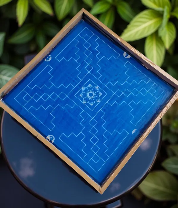 Searchers_Paradise_Sarvabhotra_Mandala_Yantra_Rangoli_Stencil_Wooden_13x13_Inches_Pack_of_1_piece