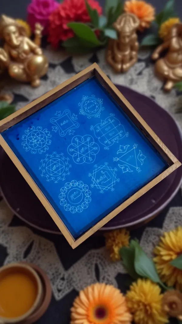 Searchers_Paradise___Navagraha_mandala_model_1_Yantra__Rangoli_Stencil_Wooden_10x10_Inches_Pack_of_1_piece