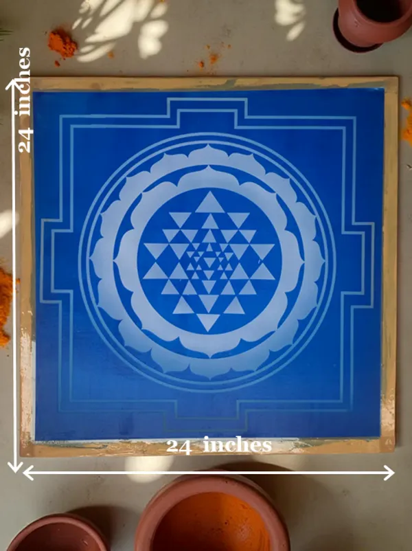 Searchers_Paradise_jumbo_Sri_Chakra_Yantra__Rangoli_Stencil_Wooden_24*24_Inches_Pack_of_1_piece