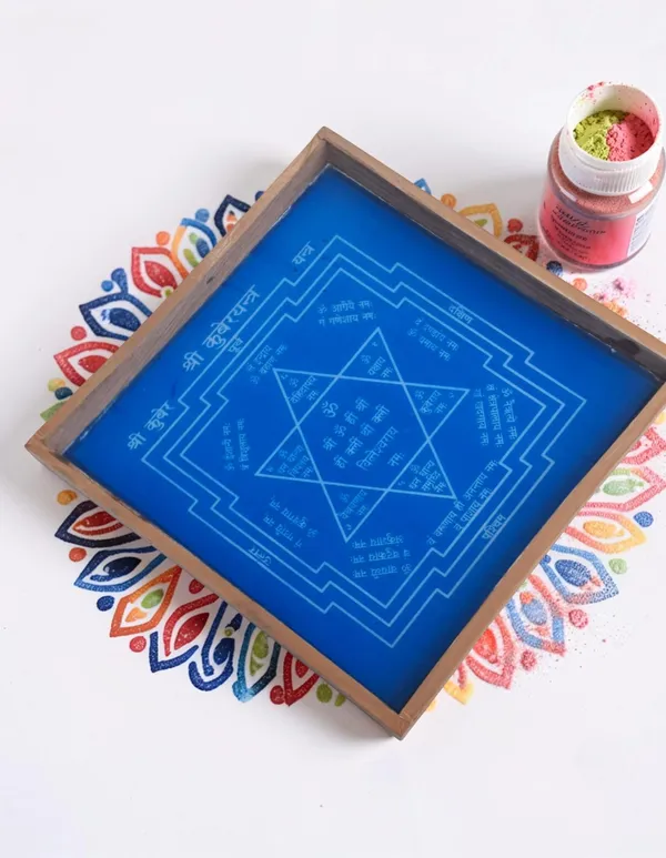 Shri_Kubera_Yantra__Rangoli_Design_Stencil_Wooden_Frame_pack_of_1_piece