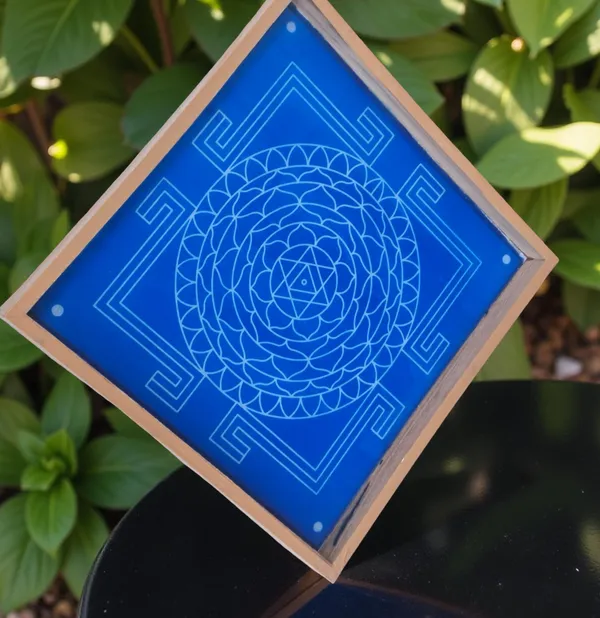 Sri_Rama_Yantra_Model_2__Rangoli_Design_Stencil_Wooden_Frame_pack_of_1_piece