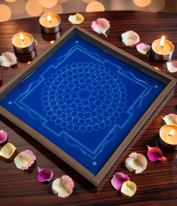 Sri_Rama_Yantra__model1__Rangoli_Design_Stencil_Wooden_Frame_pack_of_1_piece