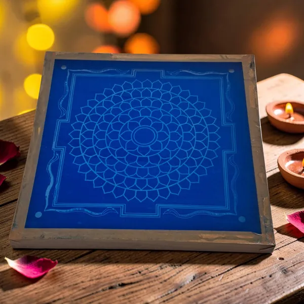Sri_Rama_Yantra__model1__Rangoli_Design_Stencil_Wooden_Frame_pack_of_1_piece
