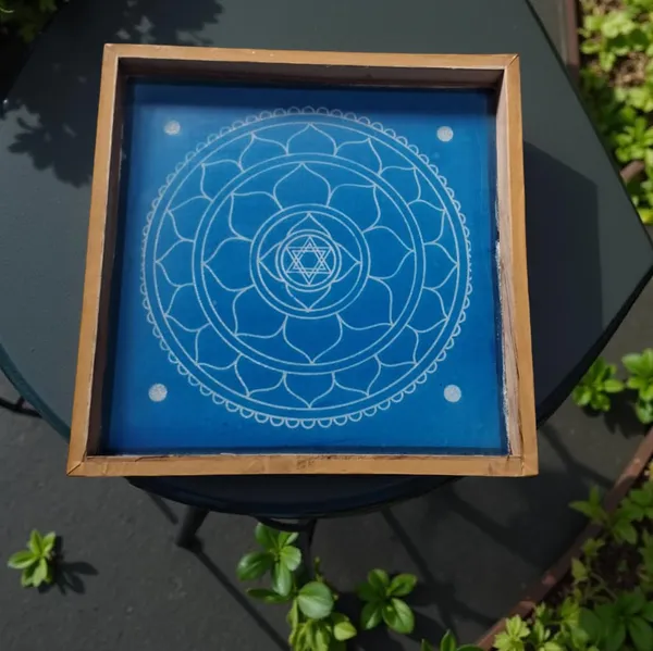 Sri_Yantra_Model_3__Rangoli_Design_Stencil_Wooden_Frame_pack_of_1_piece