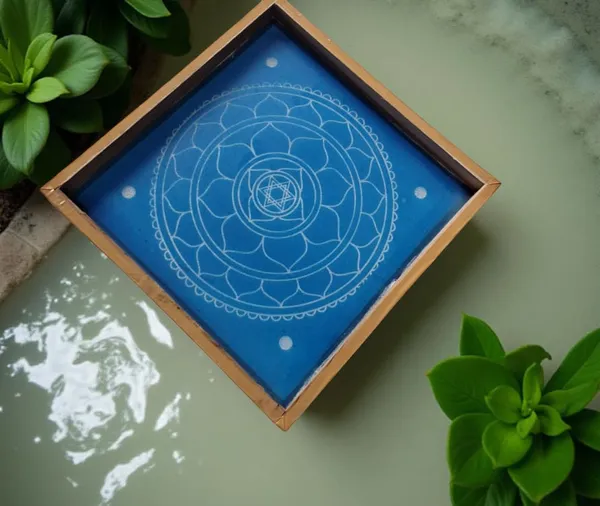 Sri_Yantra_Model_3__Rangoli_Design_Stencil_Wooden_Frame_pack_of_1_piece