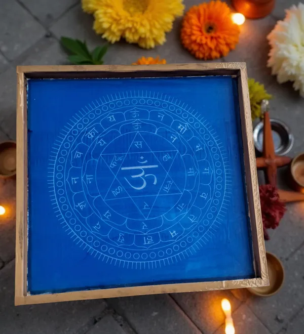 Sudarshana_Mandala_2_Yantra_Rangoli_Design_Stencil_Wooden_Frame_pack_of_1_piece