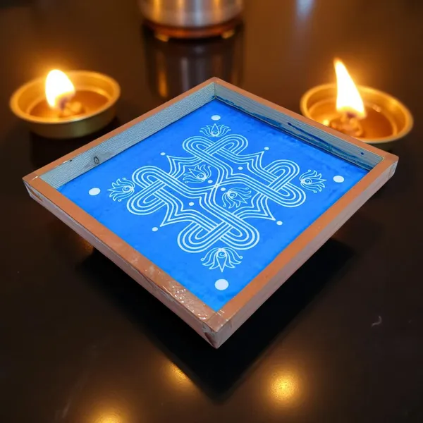 Searchers_Paradise_Padi_Kolam_Model_4_Rangoli_Stencil_Wooden_10x10_Inches_Pack_of_1_Piece