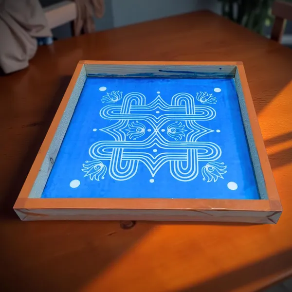 Searchers_Paradise_Padi_Kolam_Model_4_Rangoli_Stencil_Wooden_10x10_Inches_Pack_of_1_Piece