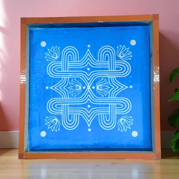 Searchers_Paradise_Padi_Kolam_Model_4_Rangoli_Stencil_Wooden_10x10_Inches_Pack_of_1_Piece