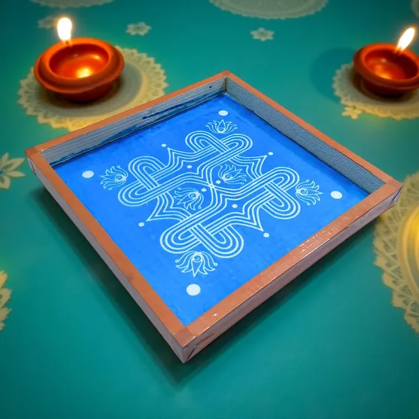 Searchers_Paradise_Padi_Kolam_Model_4_Rangoli_Stencil_Wooden_10x10_Inches_Pack_of_1_Piece