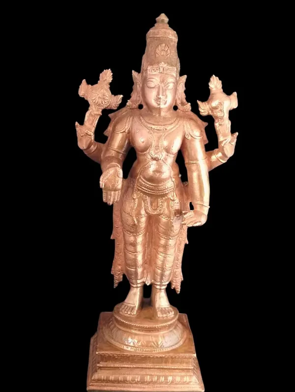 Brown_Copper_Idols_Srinivasa_Perumal_6_Inches,_760_Garm_Pack_Of_1_Piece