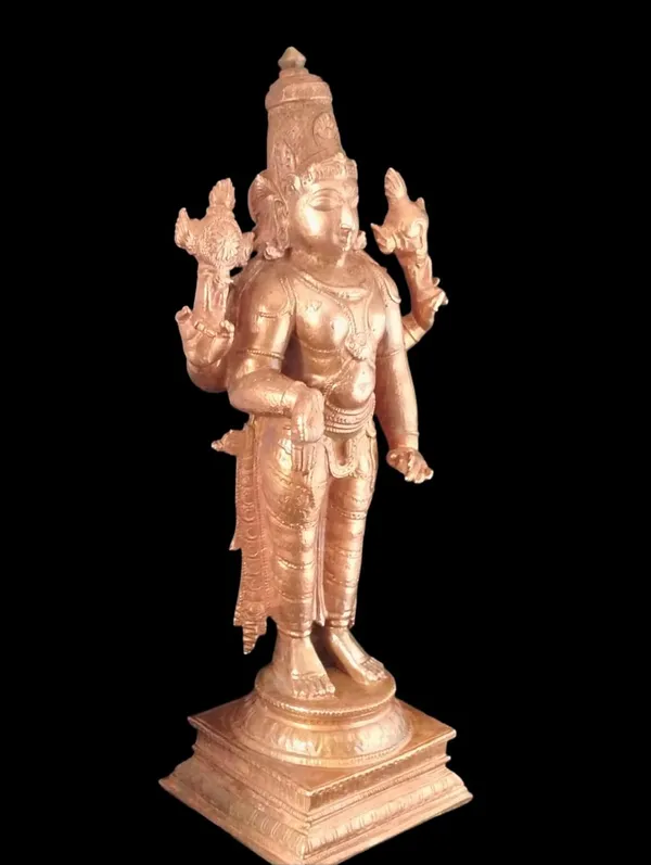 Brown_Copper_Idols_Srinivasa_Perumal_6_Inches,_760_Garm_Pack_Of_1_Piece