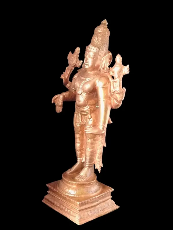 Brown_Copper_Idols_Srinivasa_Perumal_6_Inches,_760_Garm_Pack_Of_1_Piece