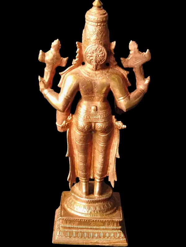 Brown_Copper_Idols_Srinivasa_Perumal_6_Inches,_760_Garm_Pack_Of_1_Piece