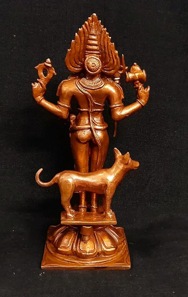 Brownish-Orange_Copper_Idols_Of_God_Kalabhairavar,_5.5_Inches,_430G,_Patina_Antique_Finish,_Pack_Of_1_Piece