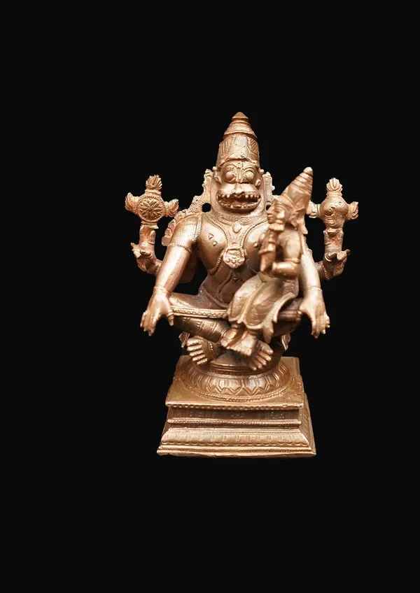 Brownish-Orange_Copper_Idols_Of_God_Lakshmi_Narasimhar,_4.3_Inches,_730Grams,_Patina_Antique_Finish,_Pack_Of_1_Piece