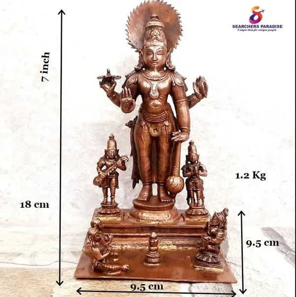Brownish-Orange_Copper_Idols_Of_God_Sathya_Narayana_Combo_Idol_By_Searchers_Paradise,_7_Inches,_1.2Kg,_Patina_Antique_Finish,_Pack_Of_1_Piece