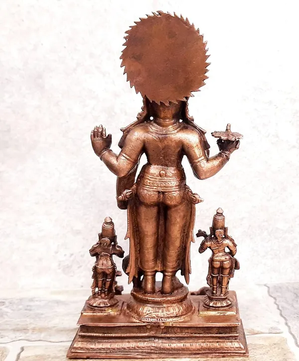 Brownish-Orange_Copper_Idols_Of_God_Sathya_Narayana_Combo_Idol_By_Searchers_Paradise,_7_Inches,_1.2Kg,_Patina_Antique_Finish,_Pack_Of_1_Piece