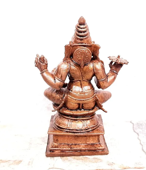 Brownish-Orange_Copper_Idols_Of_God_Ganesh_By_Searchers_Paradise,_4.5_Inch,_778_Gram,_Patina_Antique_Finish,_Pack_Of_1_Piece