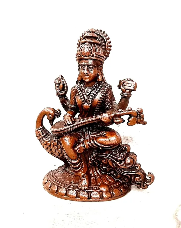Brown_Copper_Idols_Of_God_Saraswathi,_4.1Cm,_98G_Handmade_Pack_Of_1_Piece