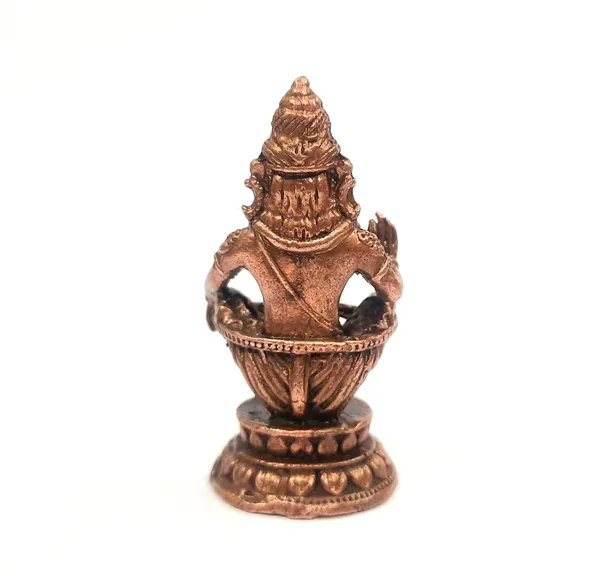 Brownish-Orange_Copper_Handmade_Sabrimala_Ayyapa,_5.5_Cm,_55G,_Patina_Antique_Finish,_Pack_Of_1_Piece