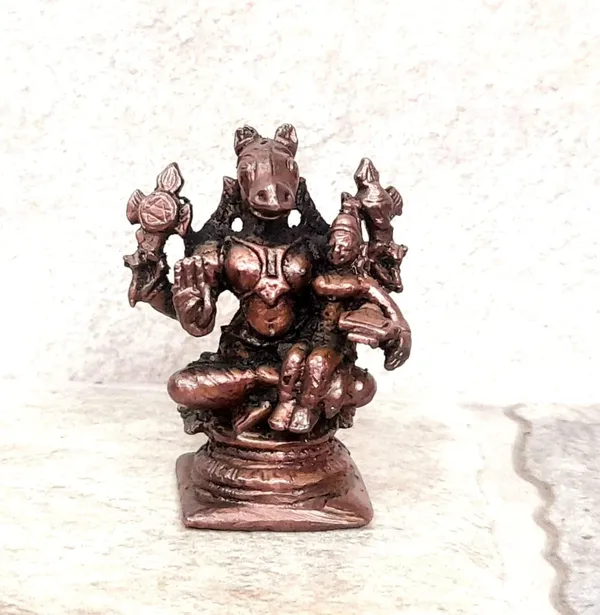 Brown_Copper_Idols_Of_Lakshmi_Varahar,_2.5_Inches,_60G_Handmade_Pack_Of_1_Piece