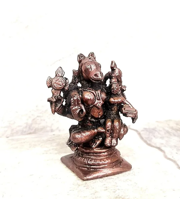 Brown_Copper_Idols_Of_Lakshmi_Varahar,_2.5_Inches,_60G_Handmade_Pack_Of_1_Piece