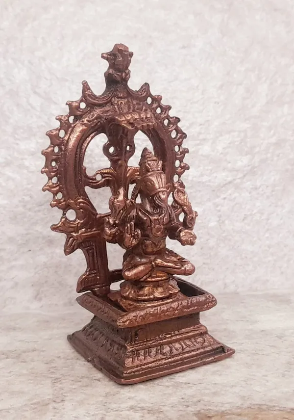 Brownish-Orange_Copper_Idols_India,_3.3_Inches,_Handmade_Lord_Hayagriva,_100G,_Patina_Antique_Finish,_Pack_Of_2_Piece