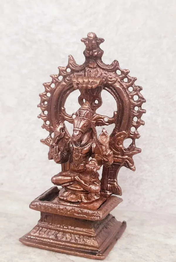 Brownish-Orange_Copper_Idols_India,_3.3_Inches,_Handmade_Lord_Hayagriva,_100G,_Patina_Antique_Finish,_Pack_Of_2_Piece