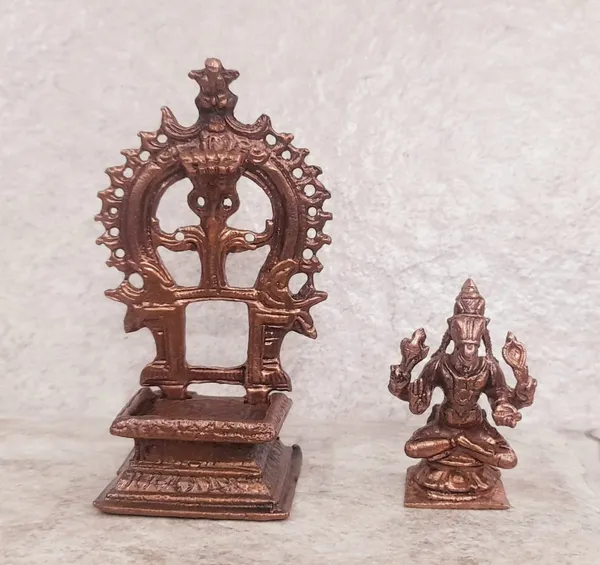 Brownish-Orange_Copper_Idols_India,_3.3_Inches,_Handmade_Lord_Hayagriva,_100G,_Patina_Antique_Finish,_Pack_Of_2_Piece