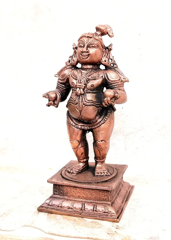 Brownish-Orange_Copper_Idols_Of_God_Bal_Krishna_With_Laddu,_4.3_Inches,_480G,_Patina_Antique_Finish,_Pack_Of_1_Piece