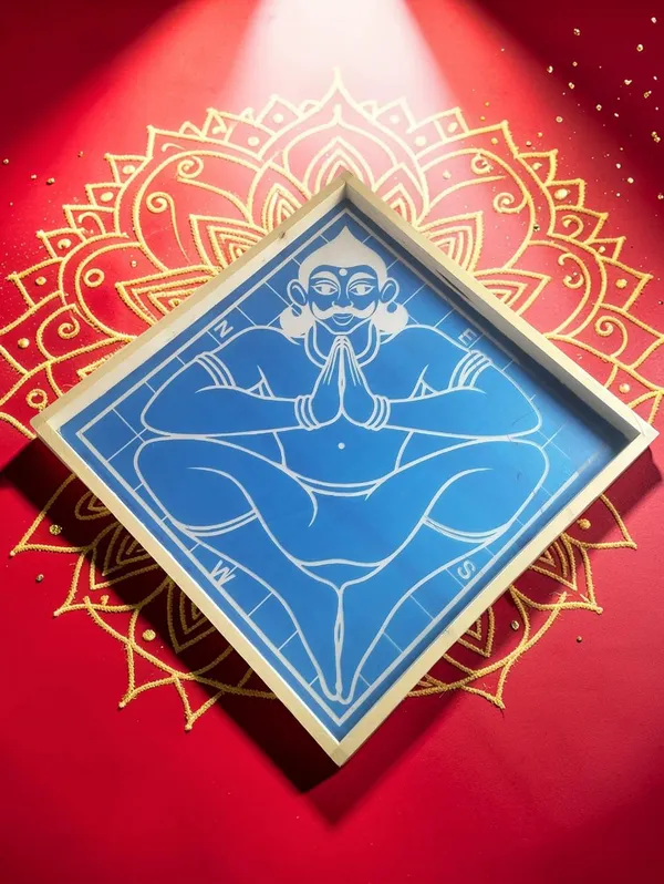 Vastu_Purusha_Model_2__Yantra_Rangoli_Design_Stencil_Wooden_Frame_pack_of_1_piece