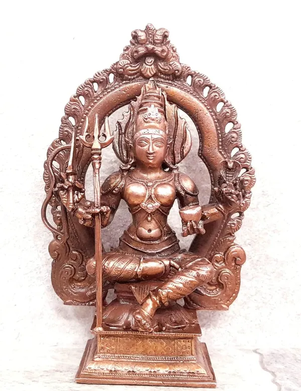 Brownish-Orange_Copper_Idols_Of_God_Amman_By_5.3_Inch,_665G,_Patina_Antique_Finish,_Pack_Of_1_Piece