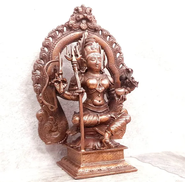 Brownish-Orange_Copper_Idols_Of_God_Amman_By_5.3_Inch,_665G,_Patina_Antique_Finish,_Pack_Of_1_Piece