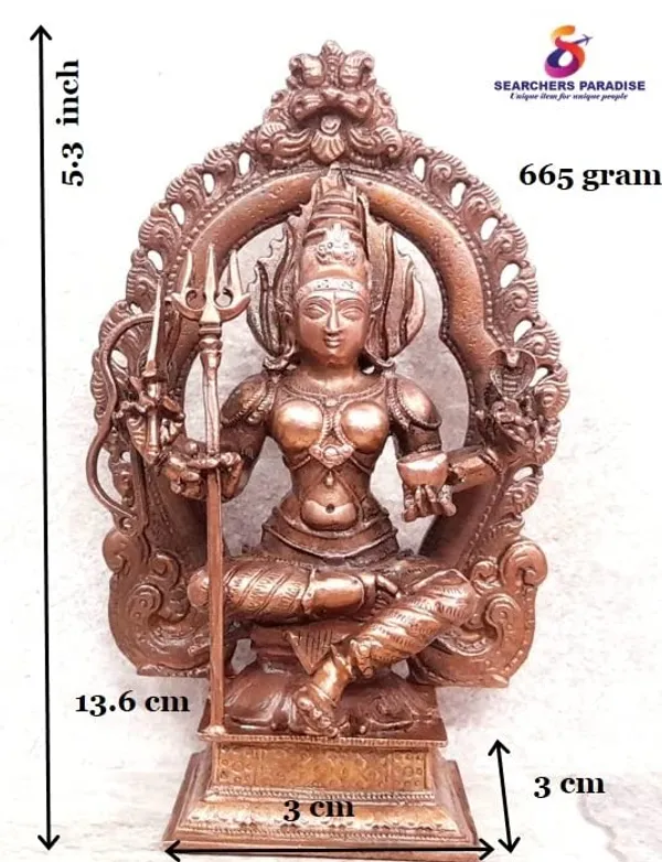 Brownish-Orange_Copper_Idols_Of_God_Amman_By_5.3_Inch,_665G,_Patina_Antique_Finish,_Pack_Of_1_Piece